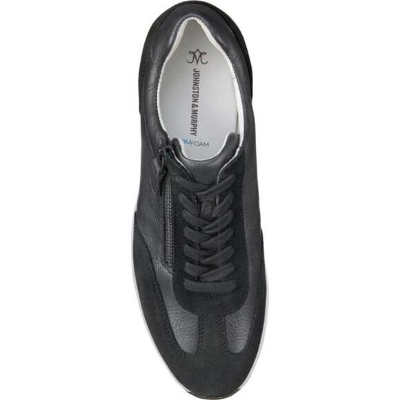 Johnston & Murphy Gracie Black Leather Sneakers with Side Zipper 9m - Picture 2 of 7